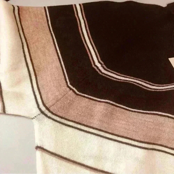 Puritan Vintage Mens Grandpa Brown Cream Long Sleeve Polo Sweater Sz Medium NWT - Picture 5 of 11